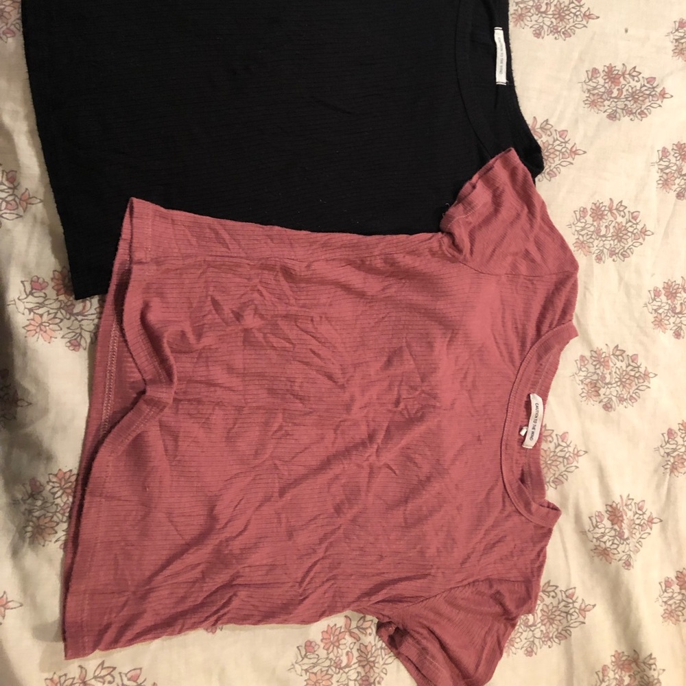 Crop ribbed tees
